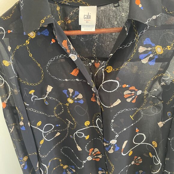 Cabi Collared Black Blouse, XS - Picture 4 of 9